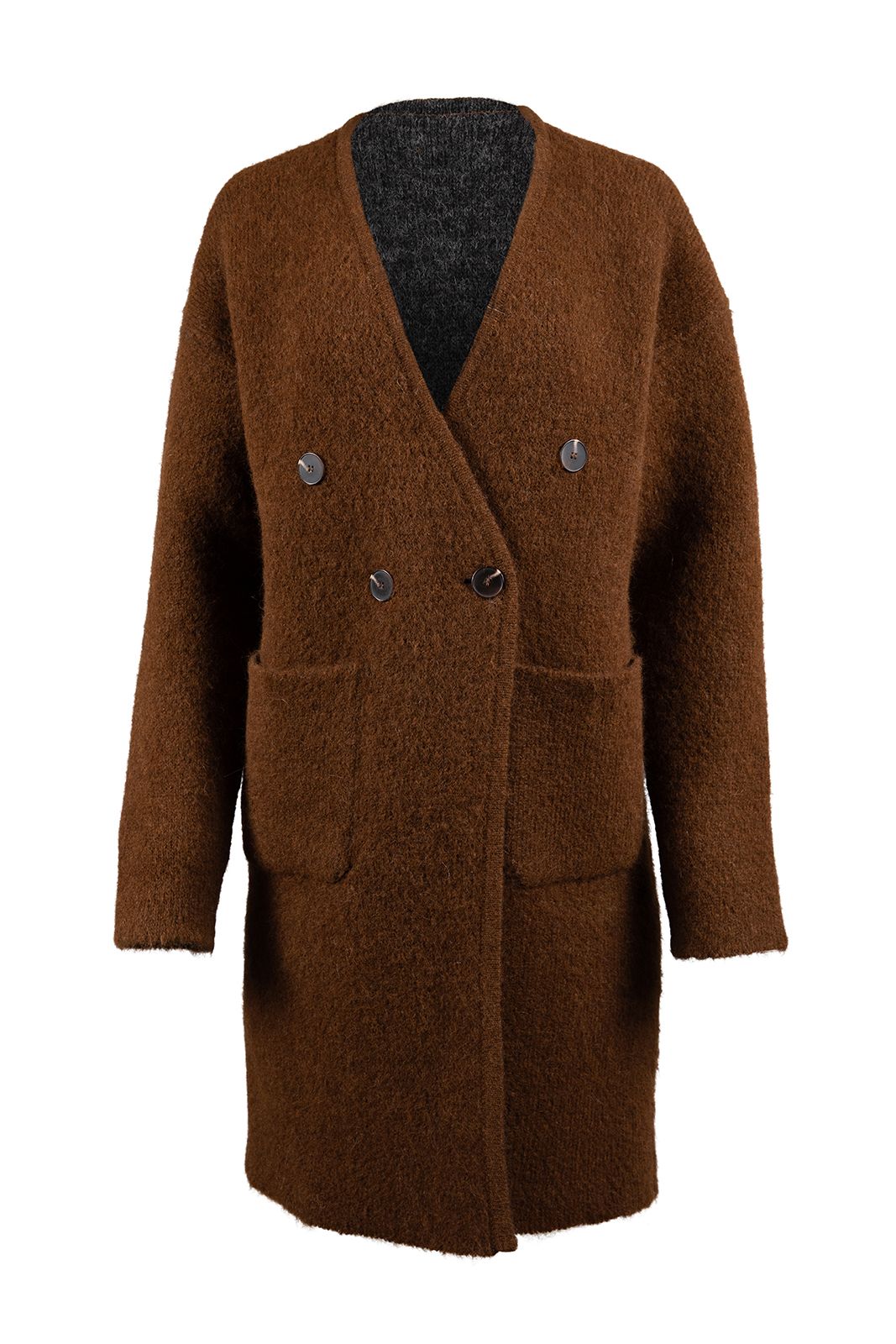 REVERSIBLE DOUBLE KNIT COAT