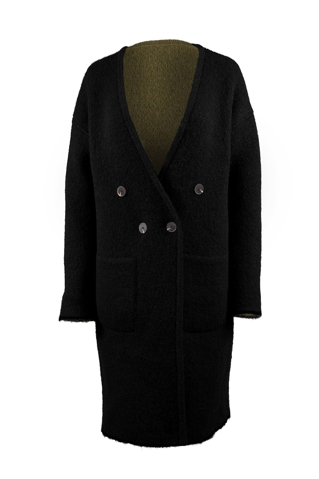 REVERSIBLE DOUBLE KNIT COAT