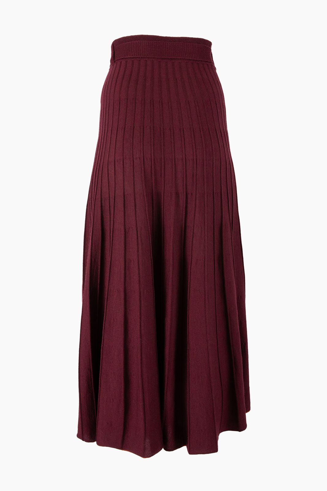 TIDAL WRAP MERINO WOOL SKIRT - BEET
