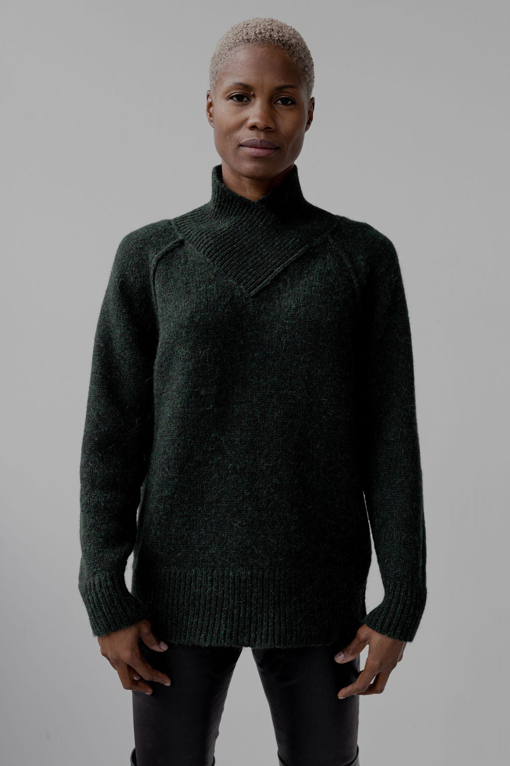 WRAP COLLAR BABY ALPACA PULLOVER