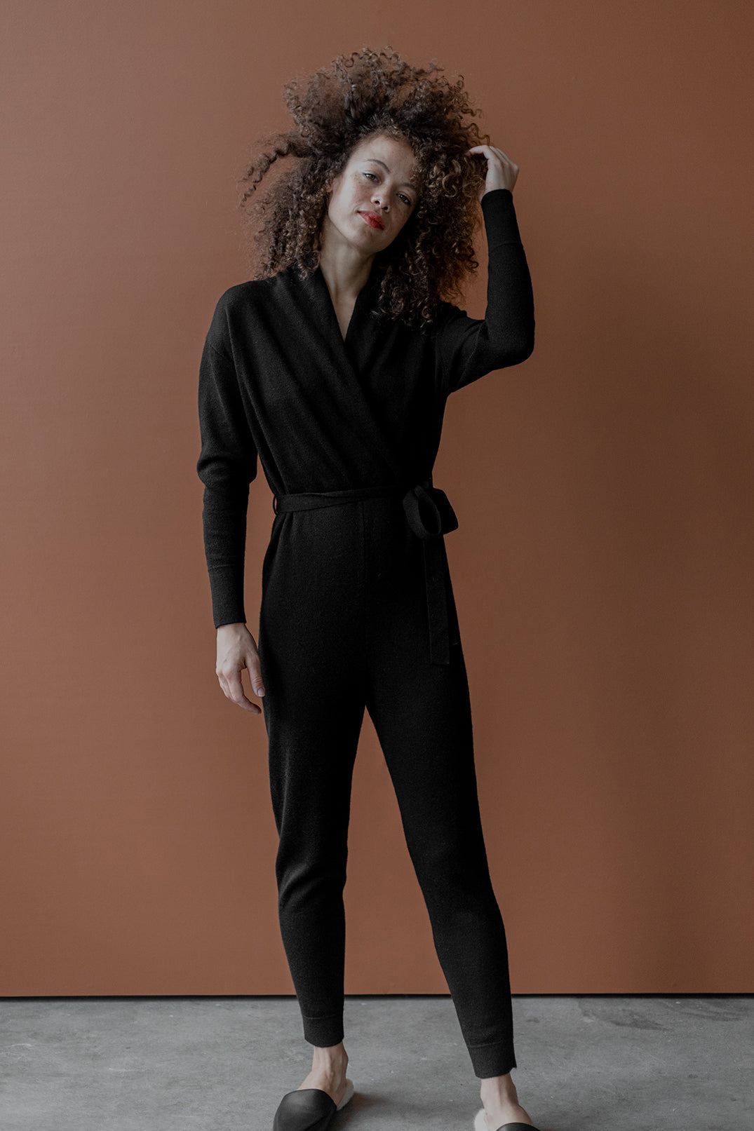 WRAP NECK JUMPSUIT