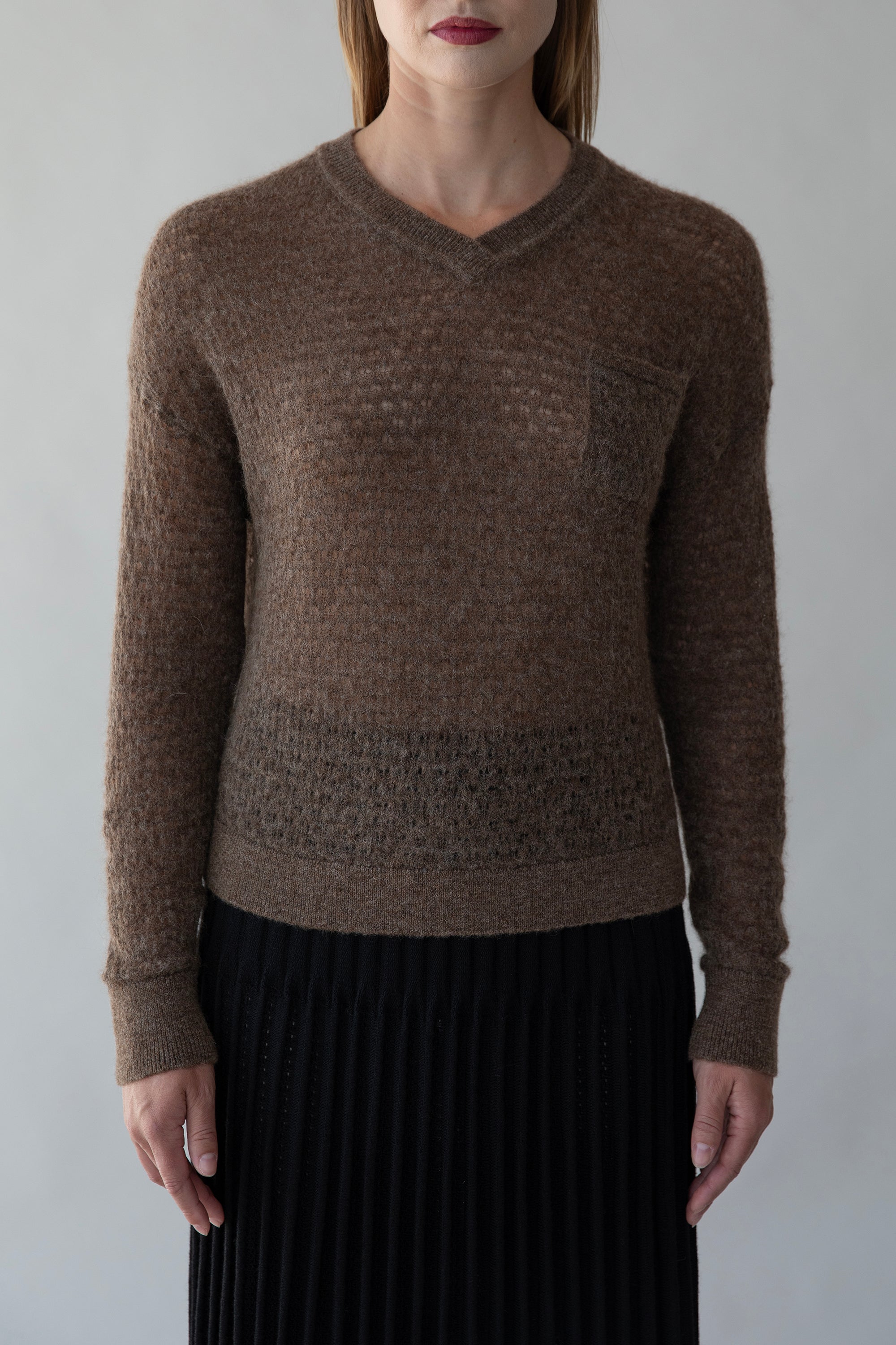 LACEY POINTELLE PULLOVER - CEDAR