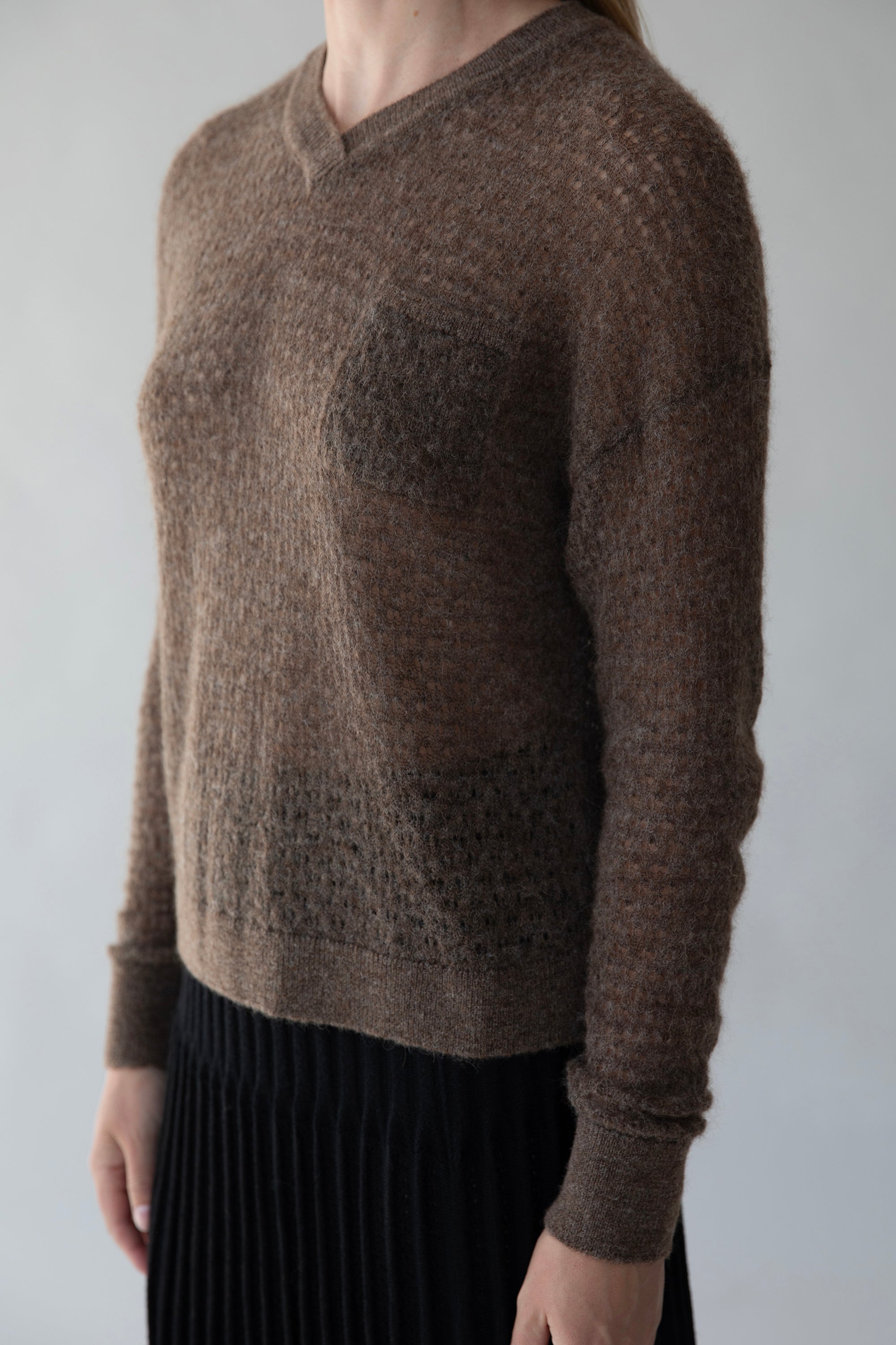 LACEY POINTELLE PULLOVER - CEDAR