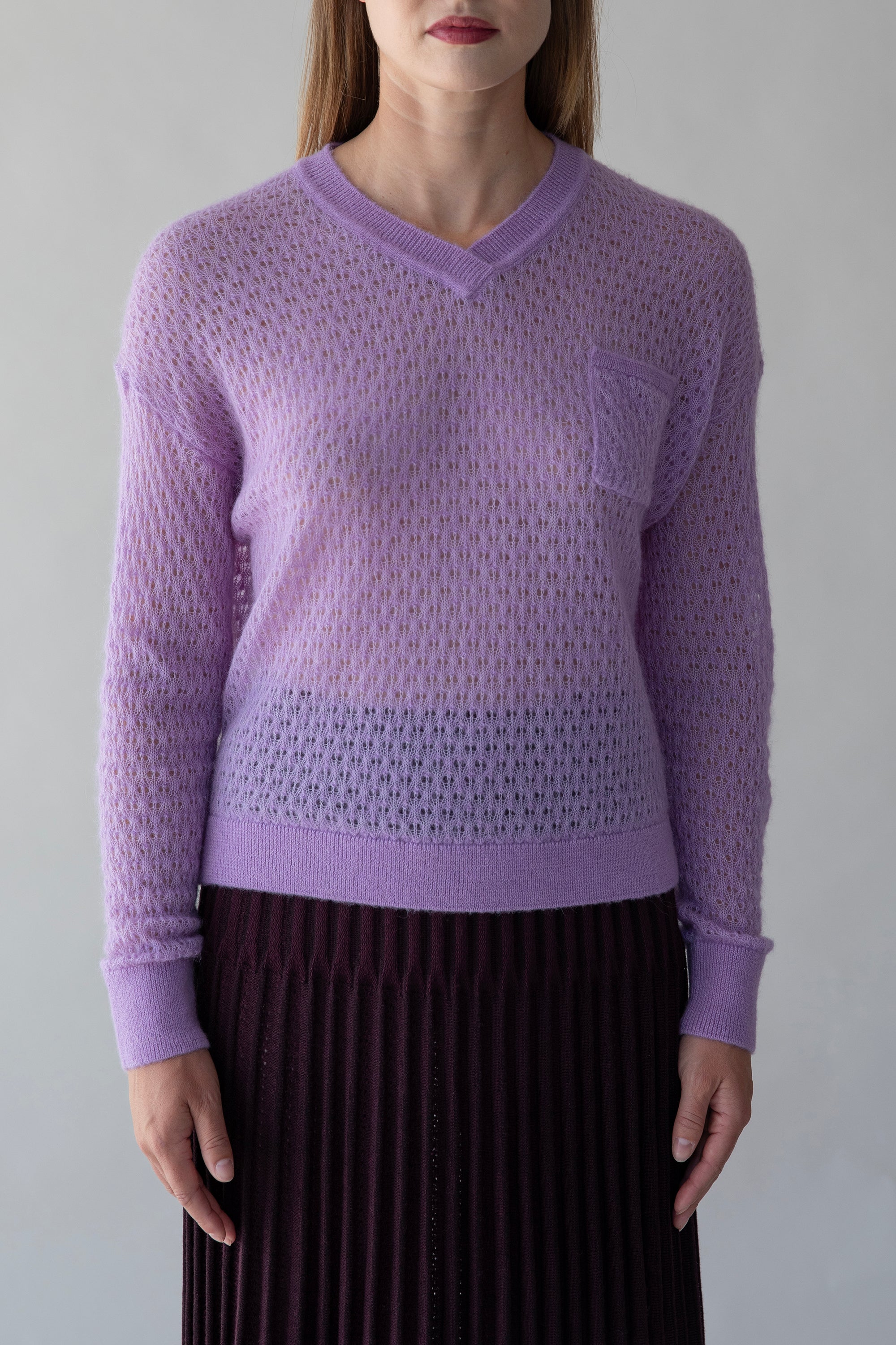 LACEY POINTELLE PULLOVER - IRIS