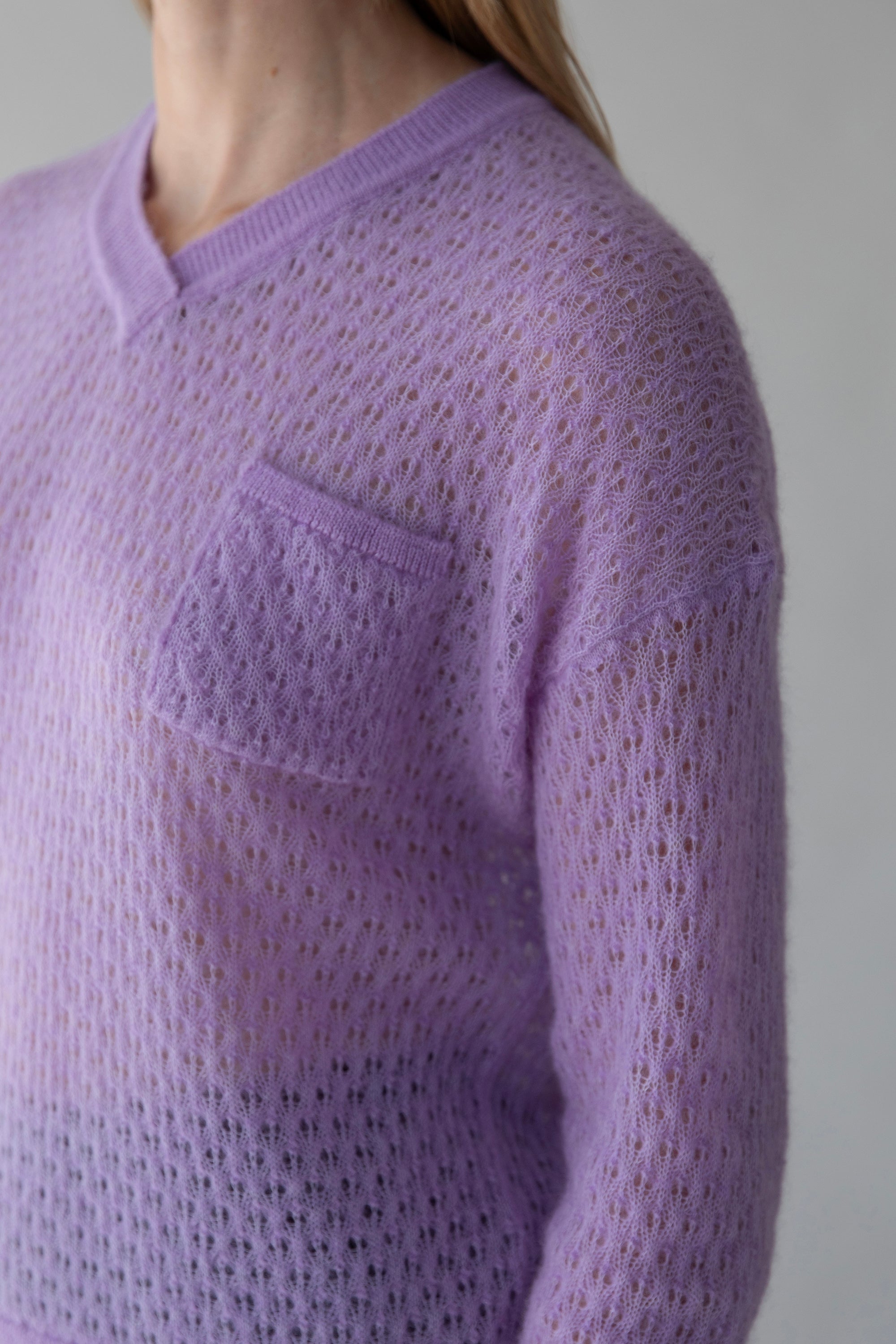 LACEY POINTELLE PULLOVER - IRIS
