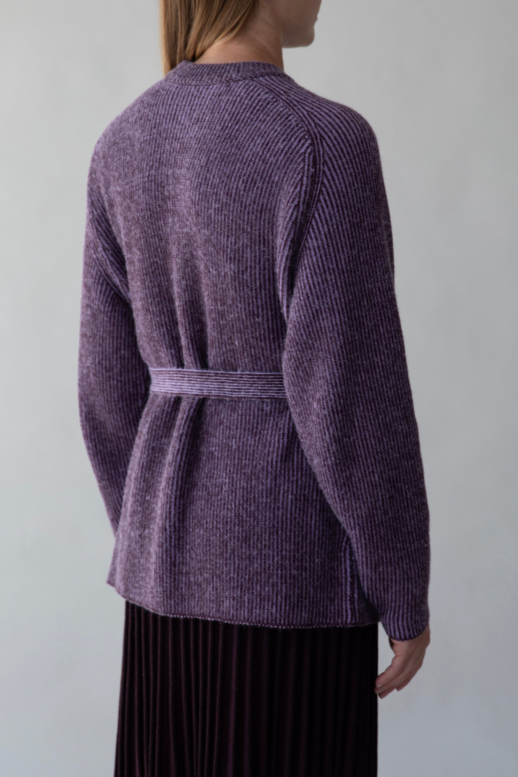LESSE CARDIGAN - AUBERGINE