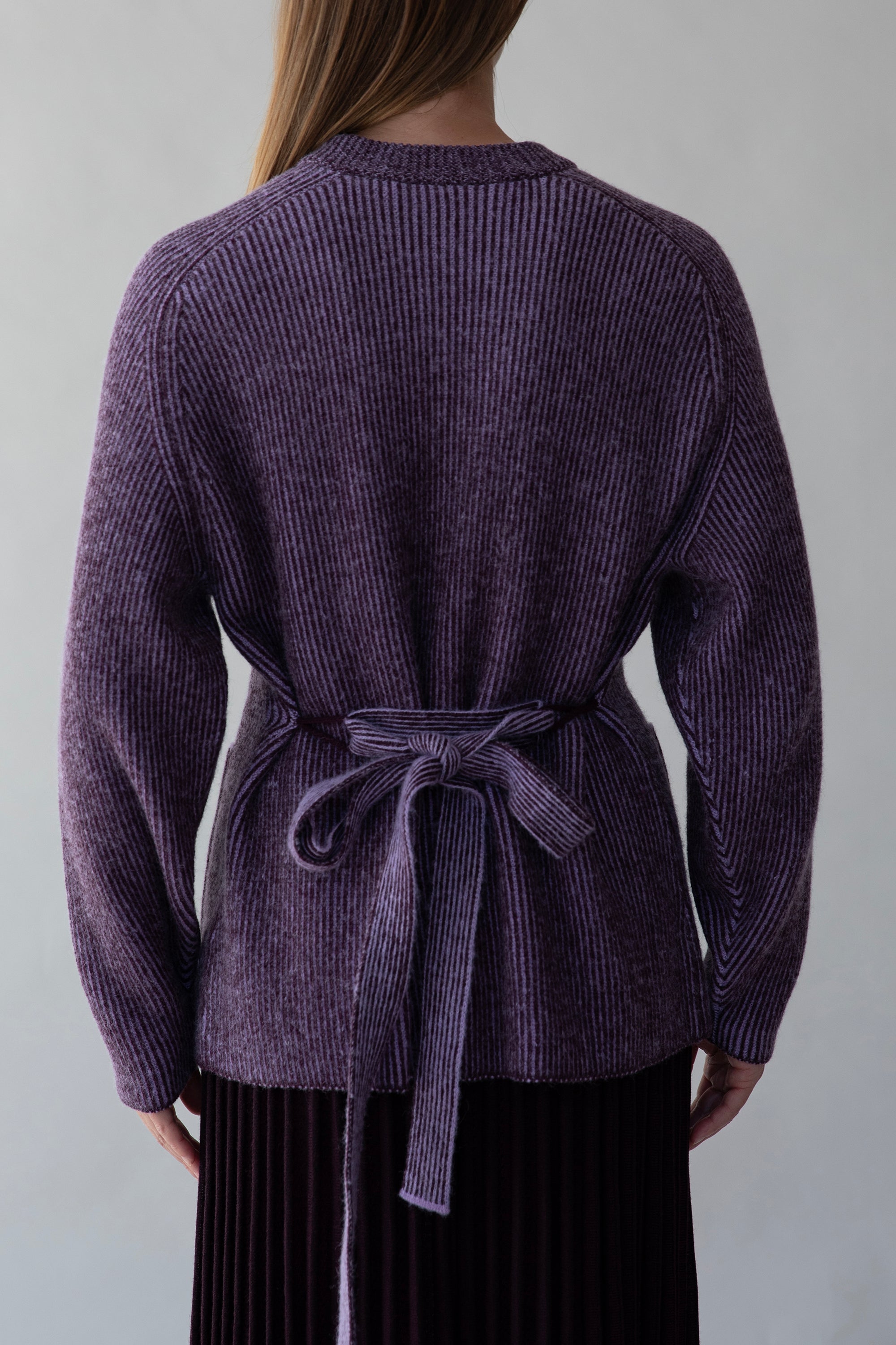 LESSE CARDIGAN - AUBERGINE
