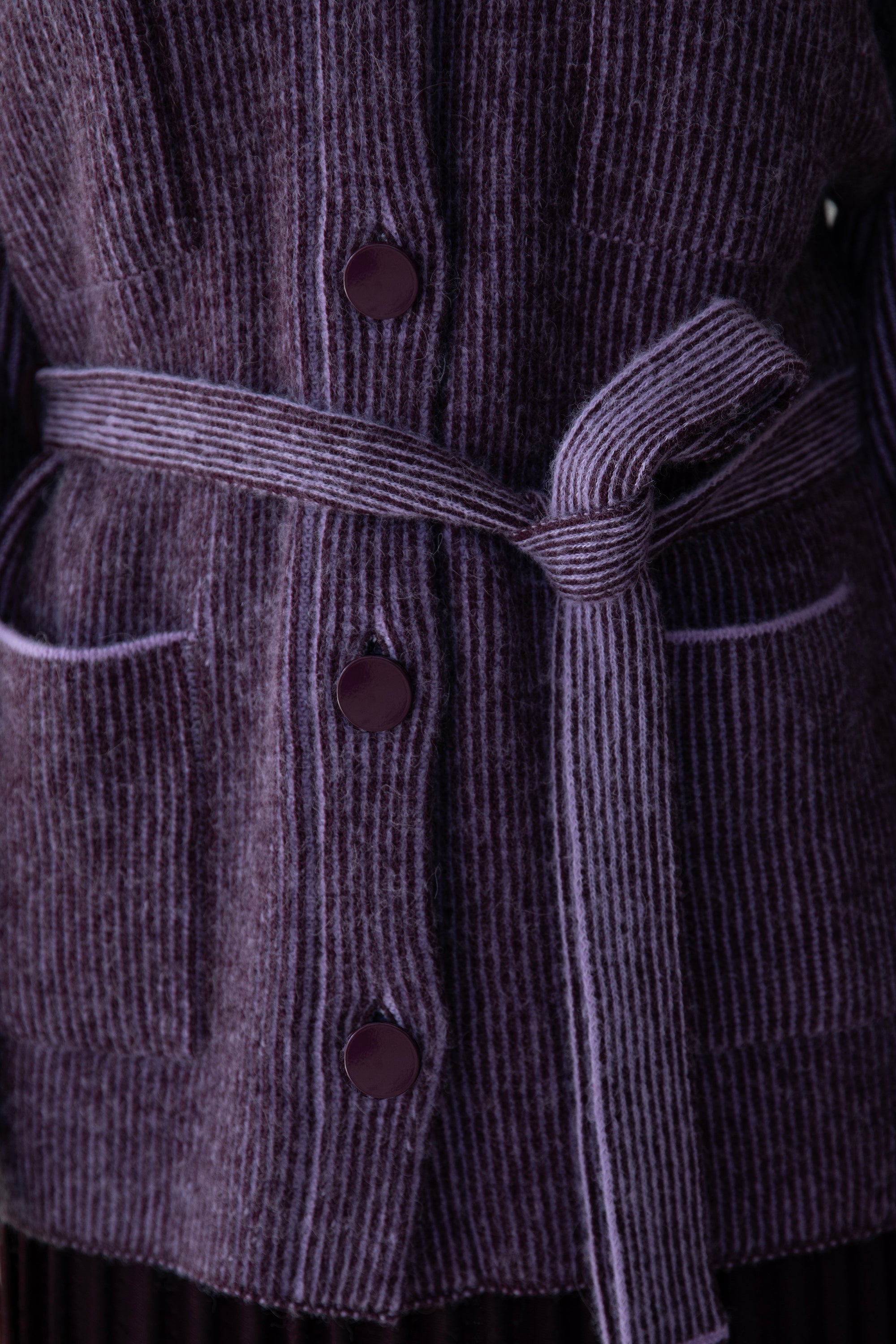 LESSE CARDIGAN - AUBERGINE