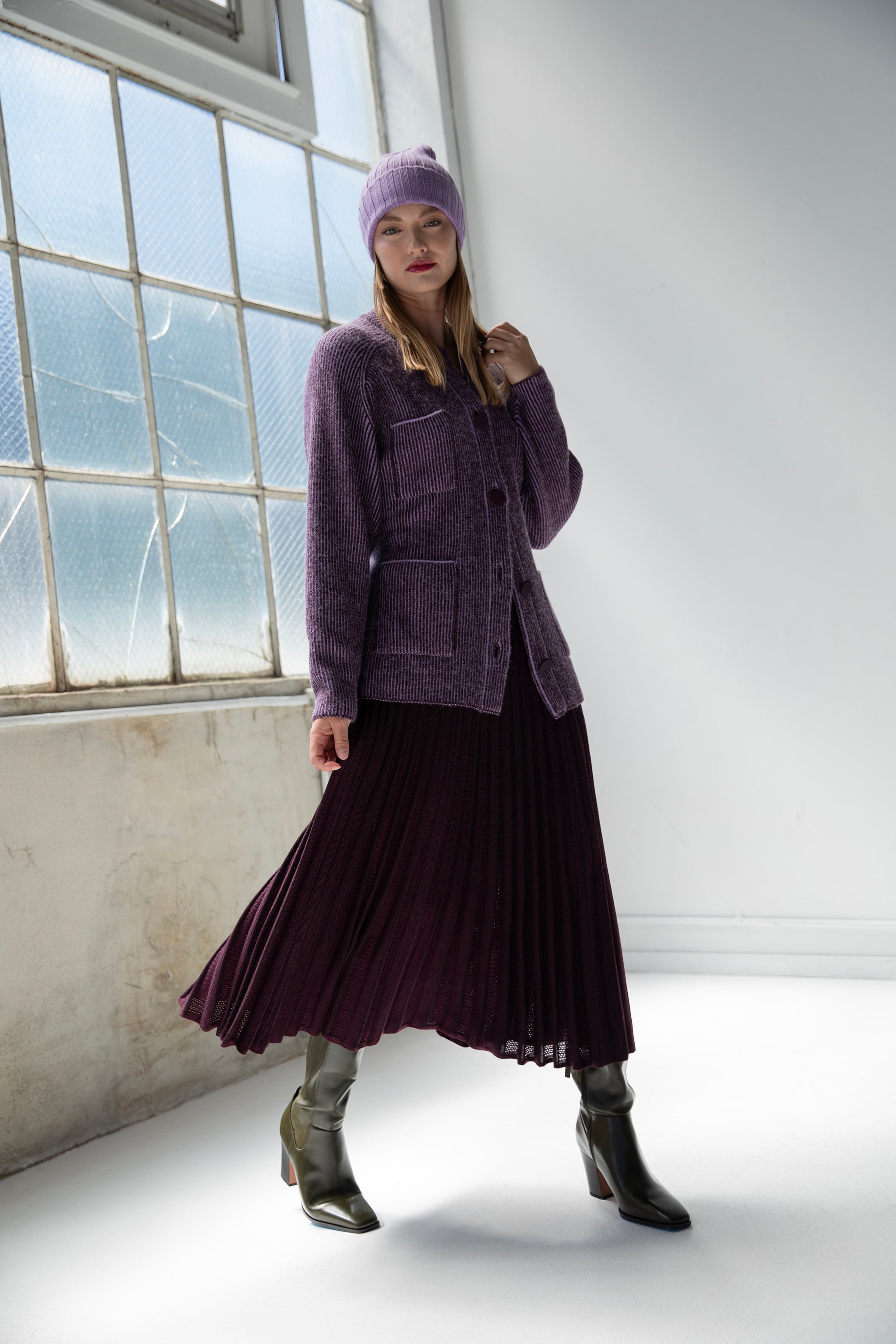SOLEIL SKIRT - AUBERGINE