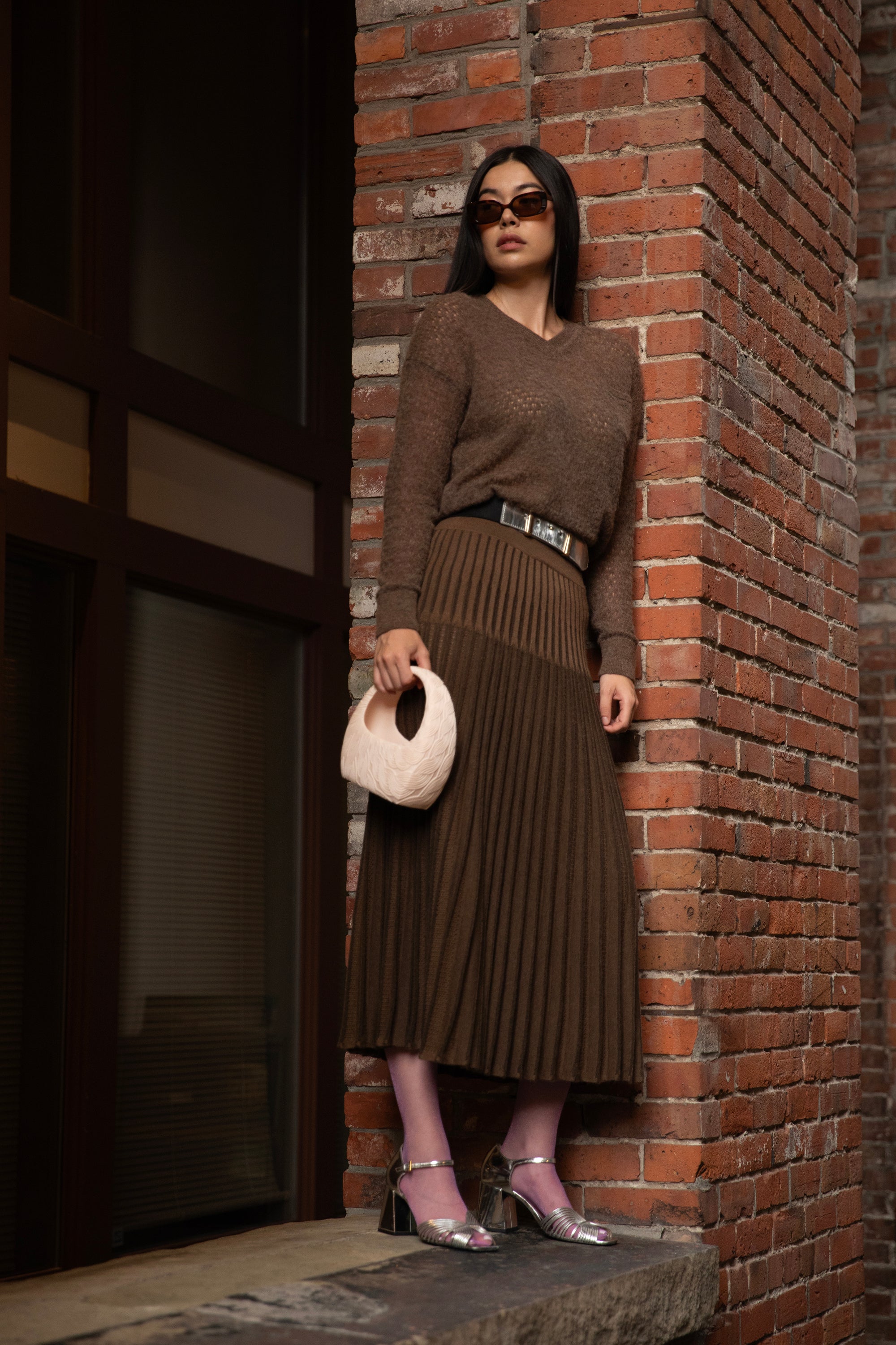 LACEY POINTELLE PULLOVER - CEDAR