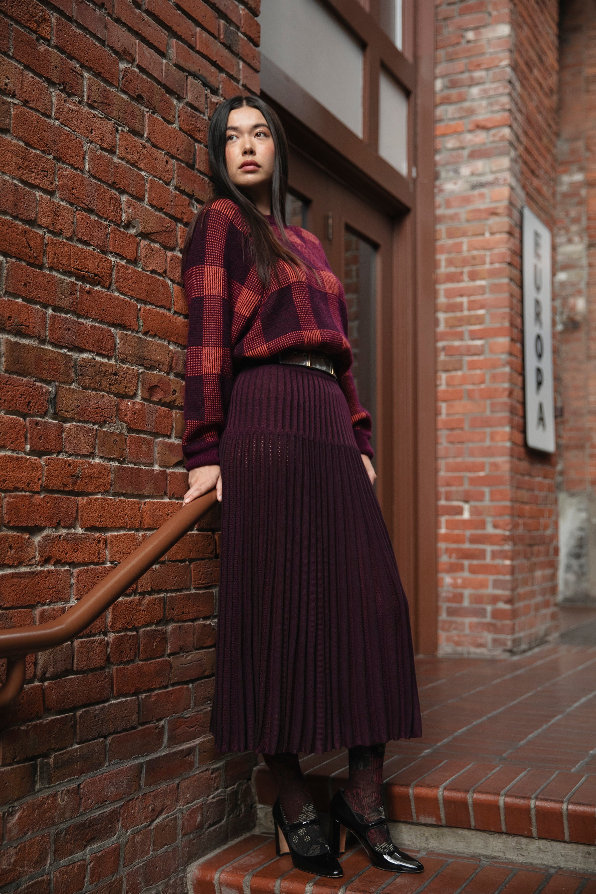 SOLEIL SKIRT - AUBERGINE