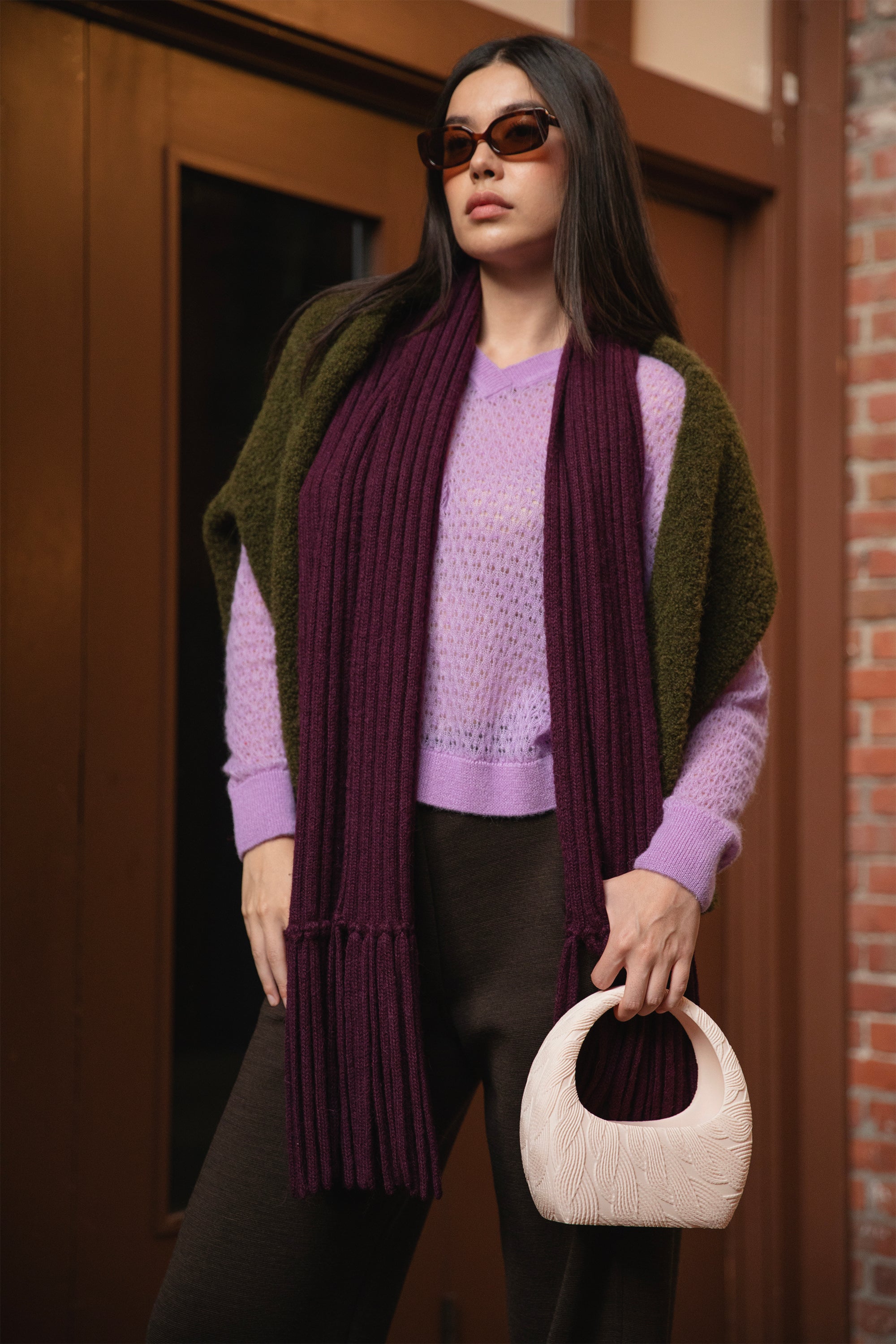 LACEY POINTELLE PULLOVER - IRIS