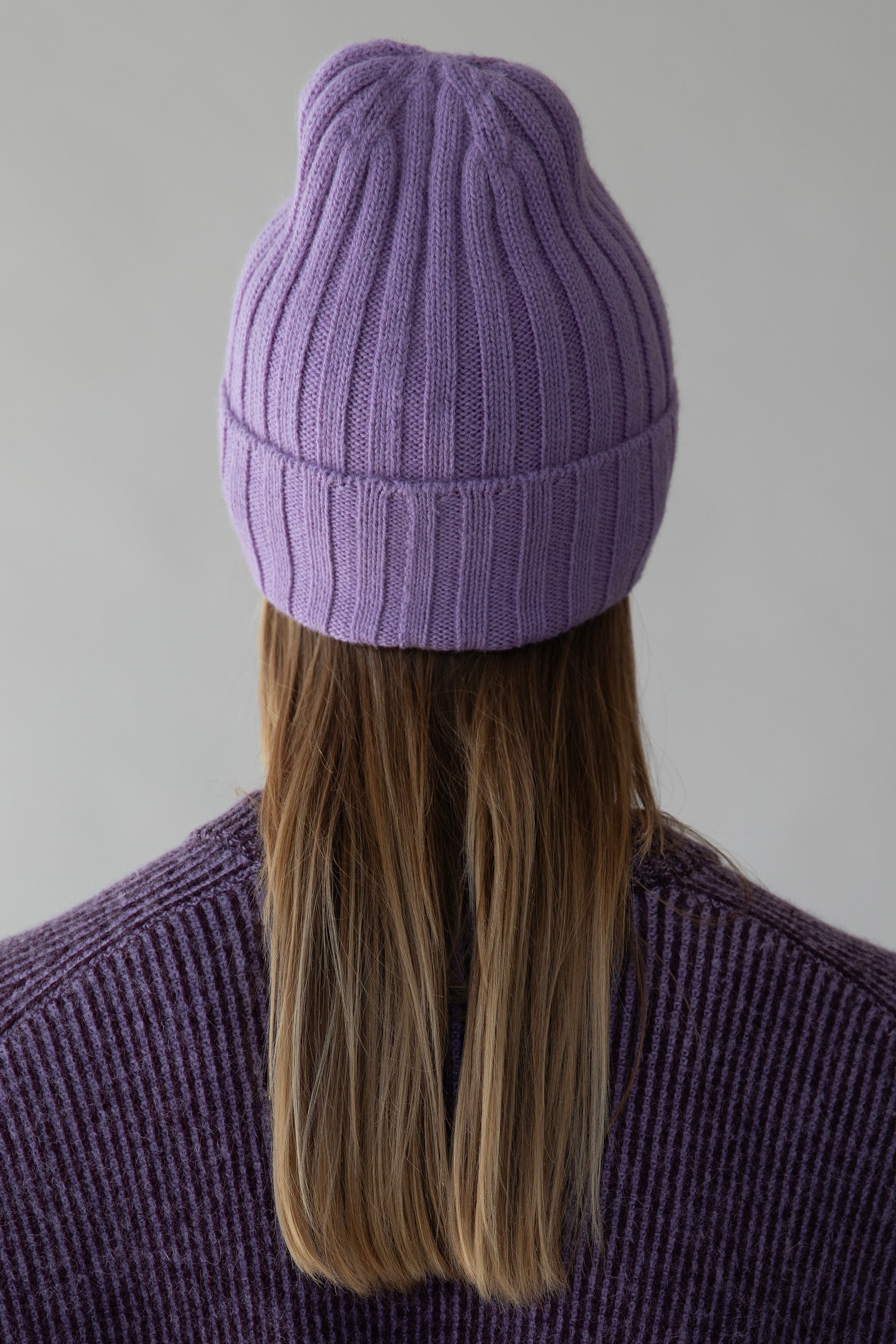RIBBED BEANIE - IRIS