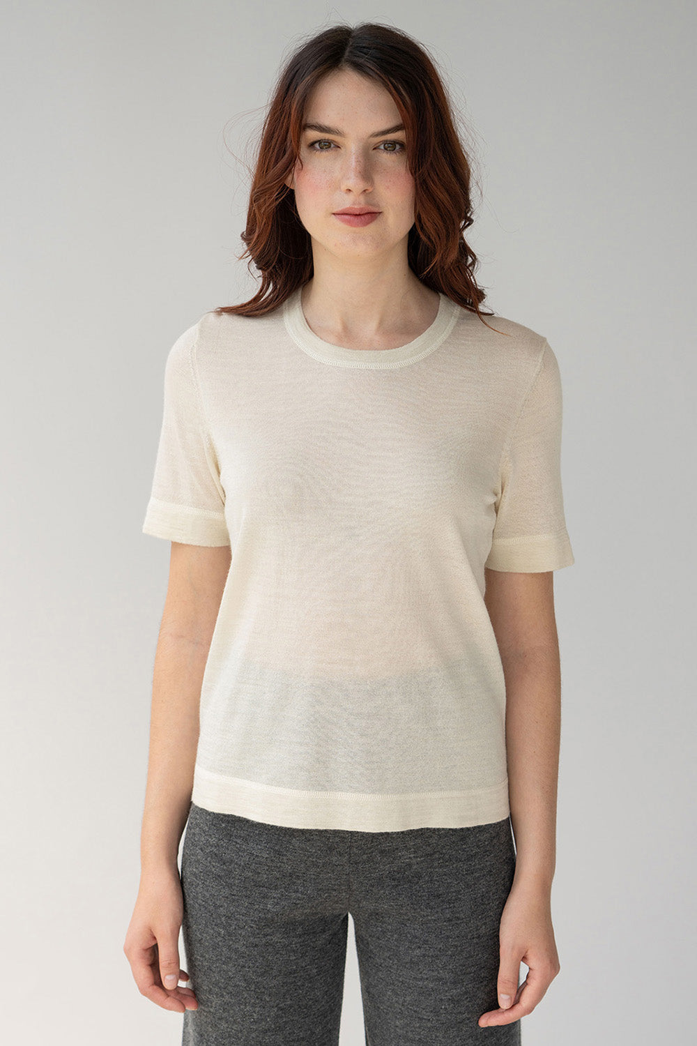 CREW NECK PULLOVER IN ULTRA FINE ALPACA SILK