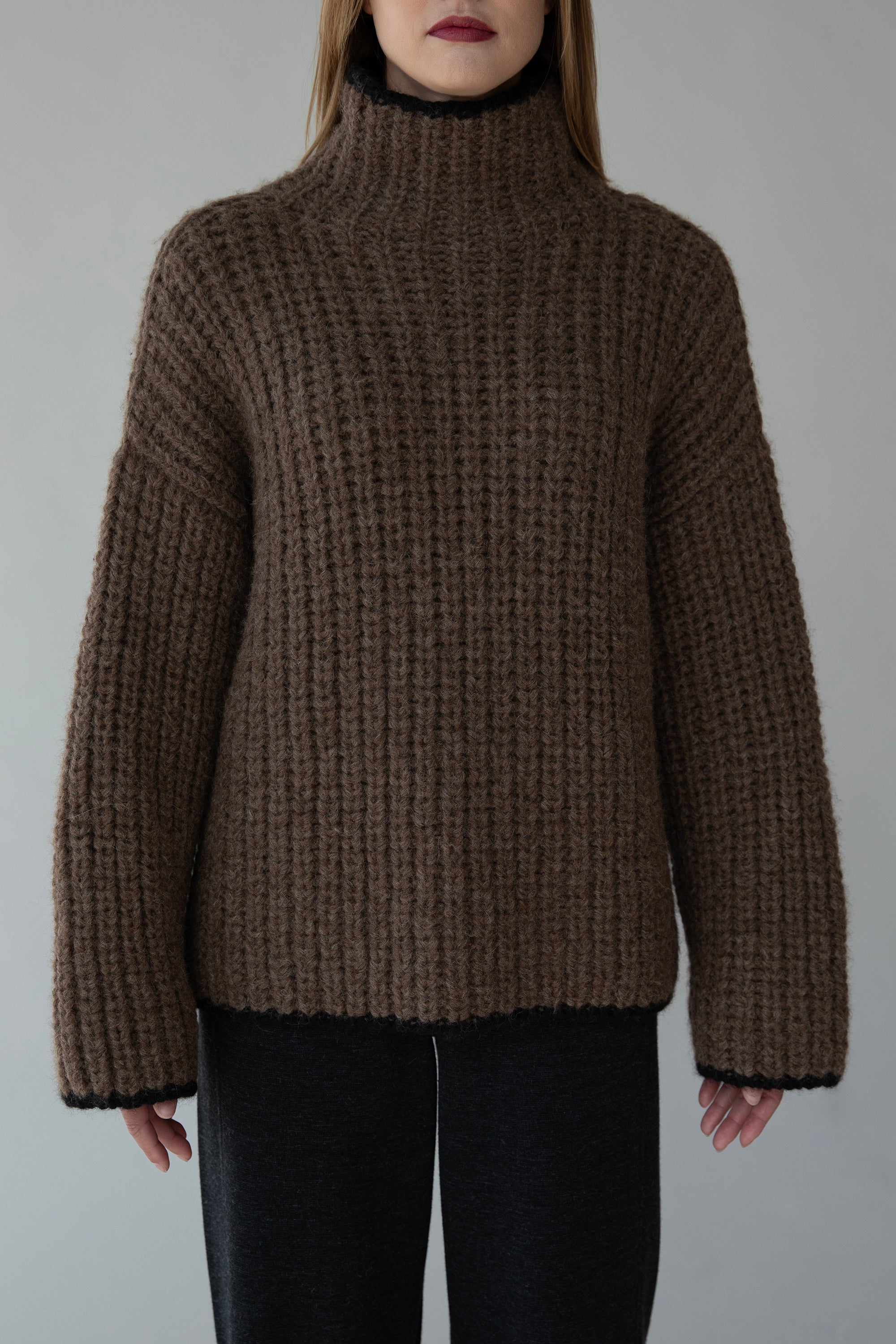 SYLVIE HANDKNIT PULLOVER - SADDLE