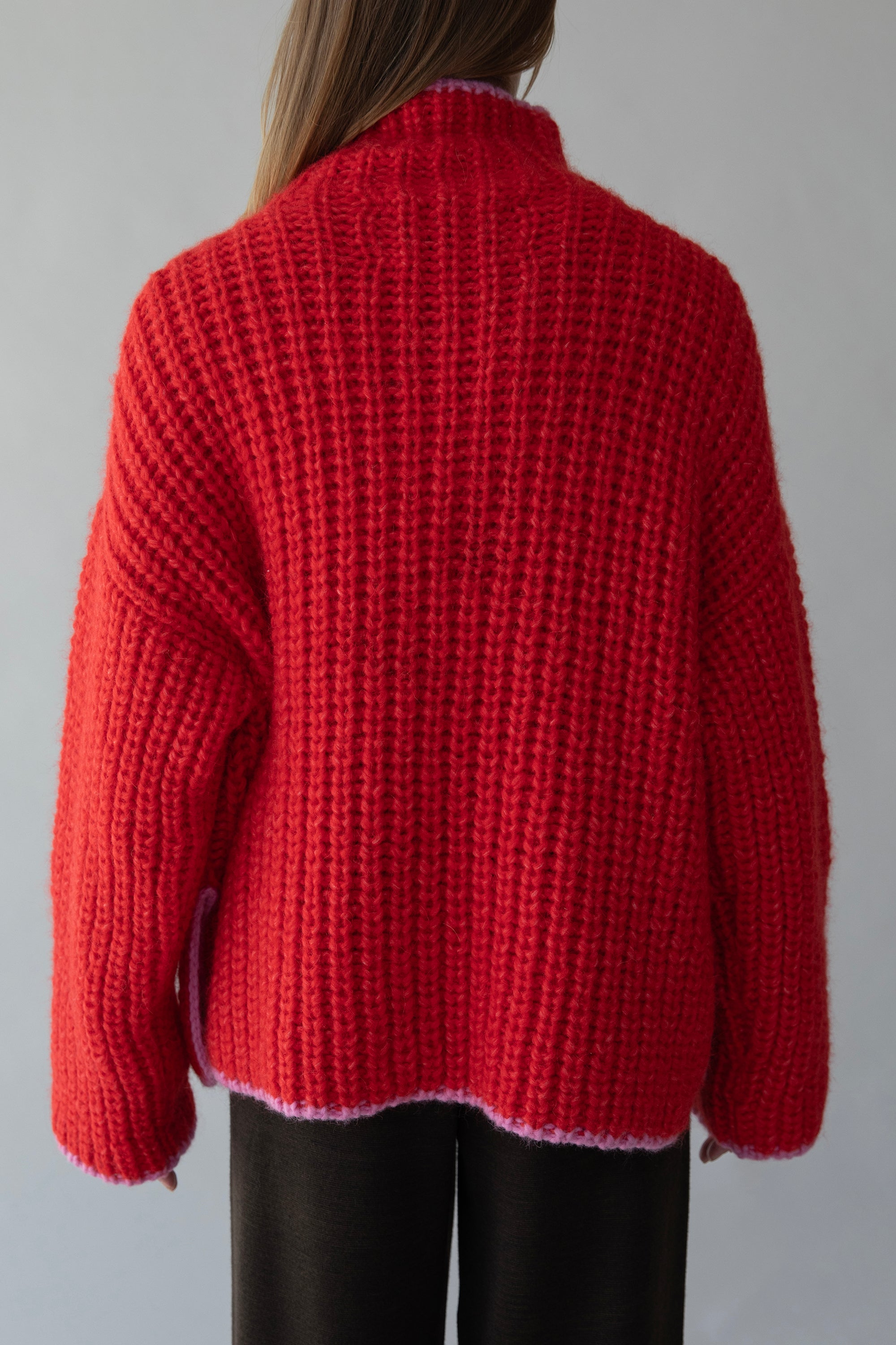 SYLVIE HANDKNIT PULLOVER - SCARLETT