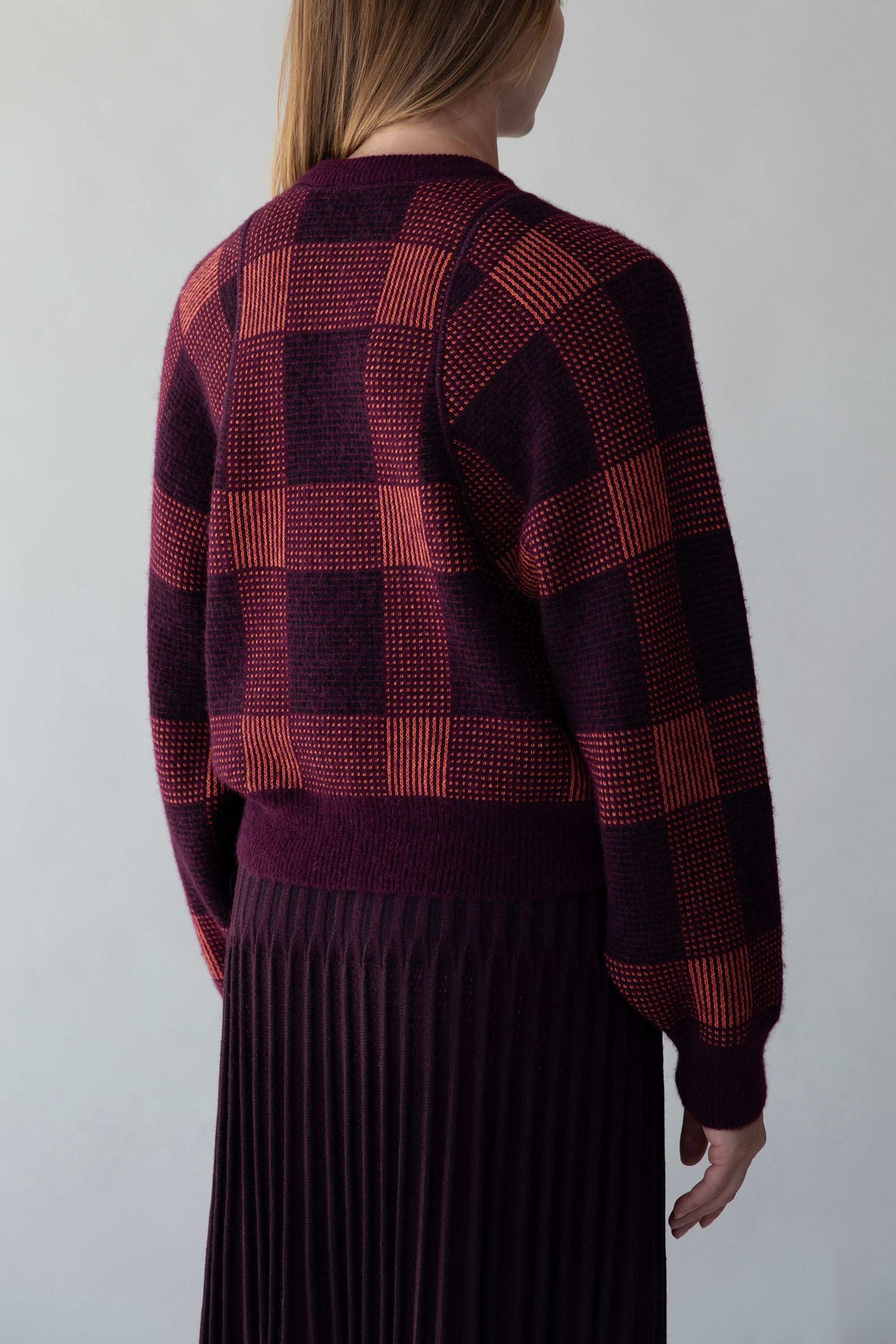 TARTINE PLAID PULLOVER - AUBERGINE MULTI