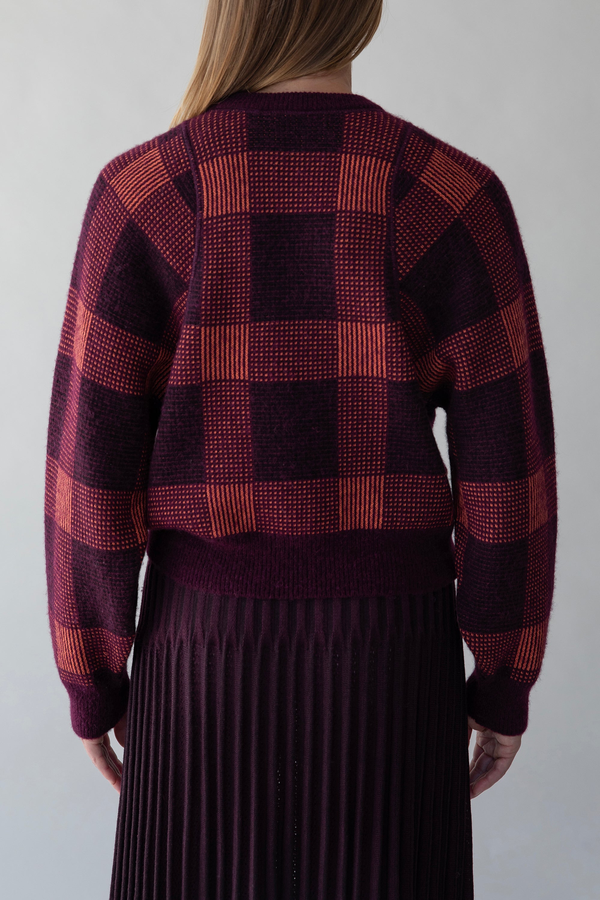 TARTINE PLAID PULLOVER - AUBERGINE MULTI