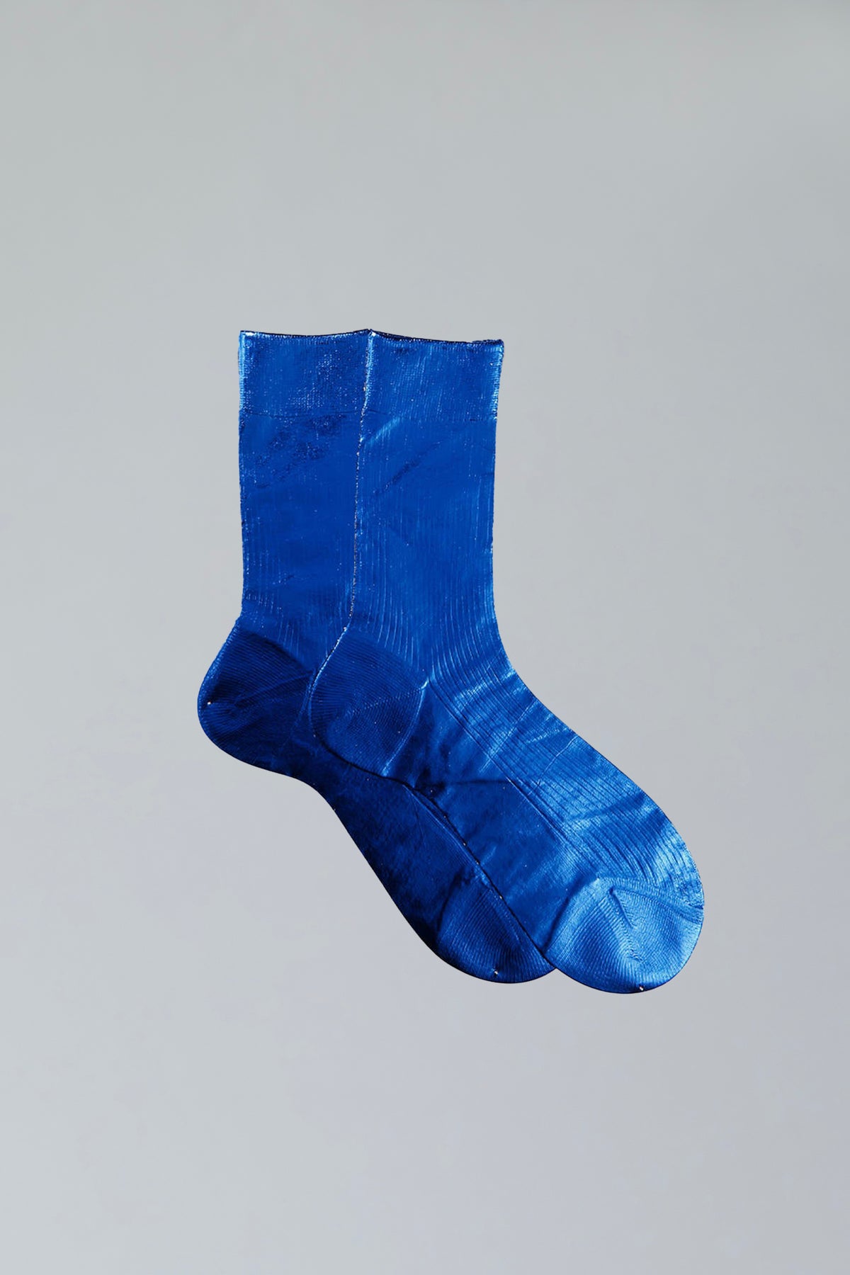 Maria La Rosa Lumine Ribbed Silk Socks – Blue