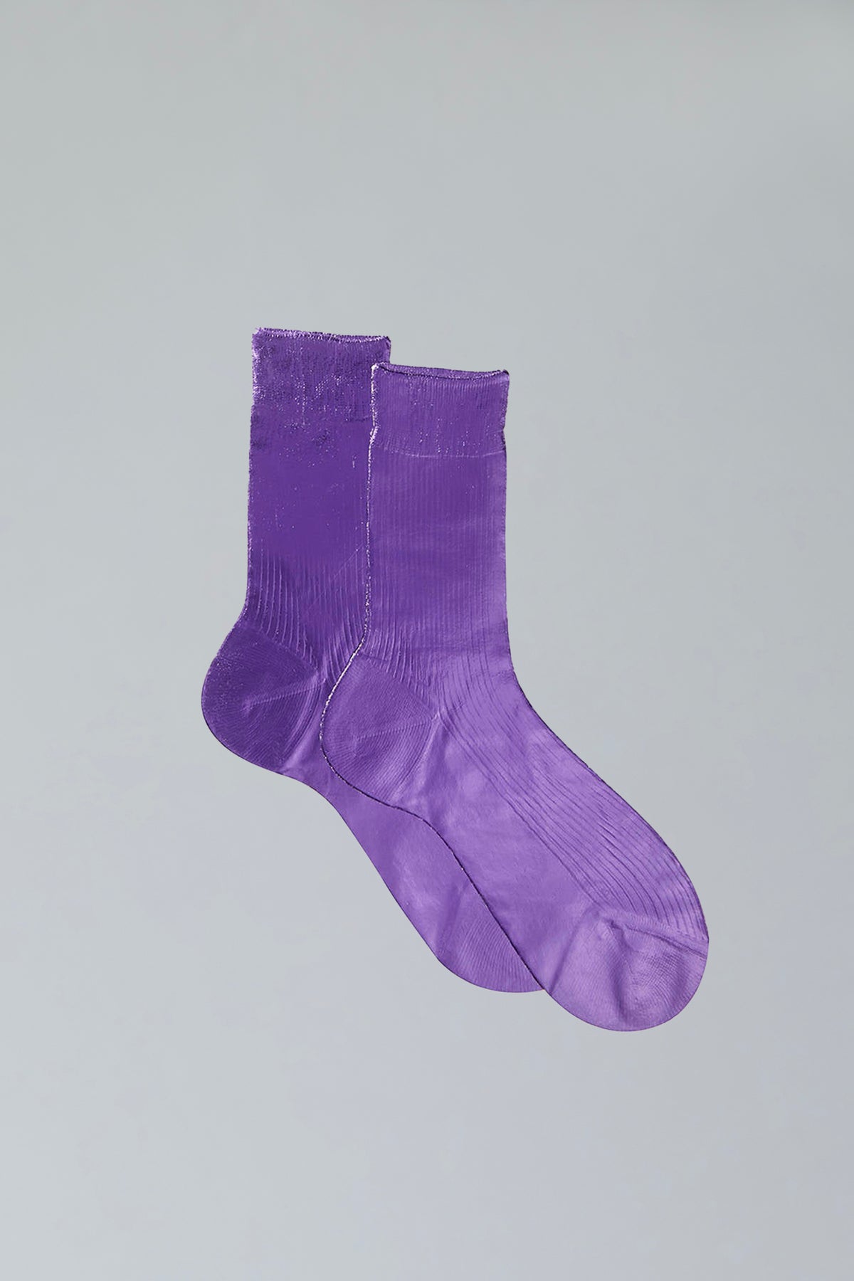 Maria La Rosa Lumine Ribbed Silk Socks – Purple