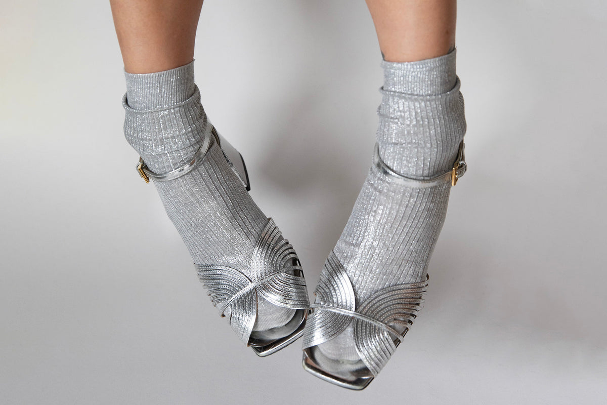 Maria La Rosa Lumine Ribbed Silk Socks