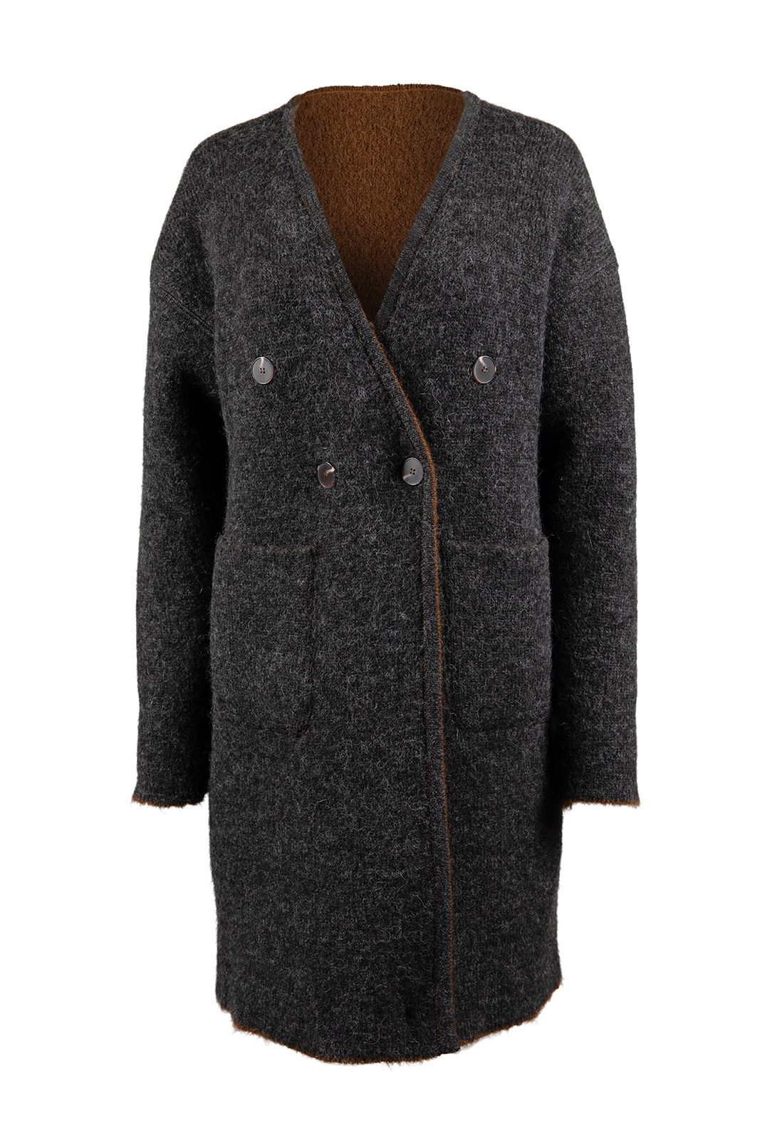 REVERSIBLE DOUBLE KNIT COAT