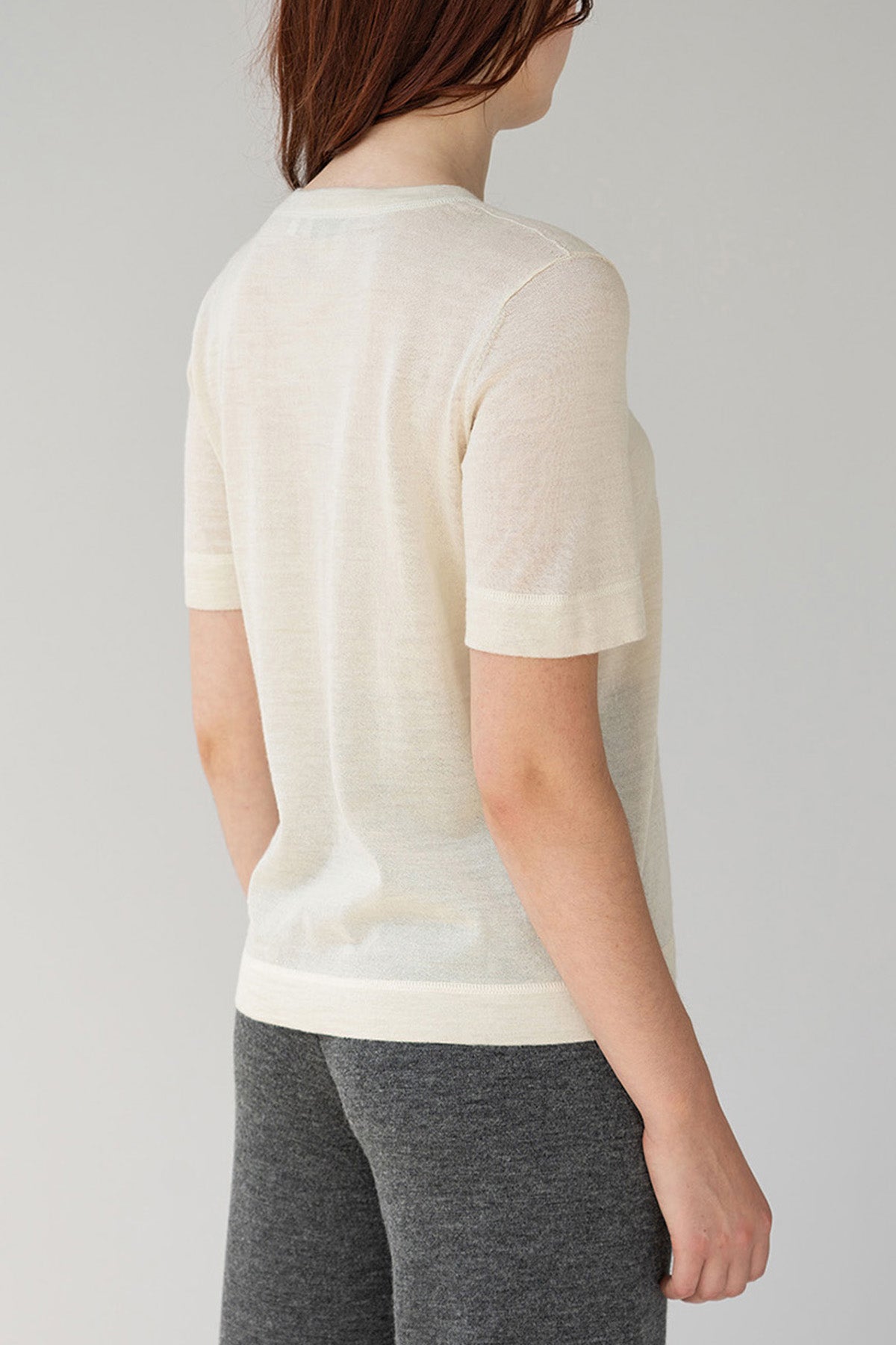 CREW NECK SWEATER TEE - IVORY