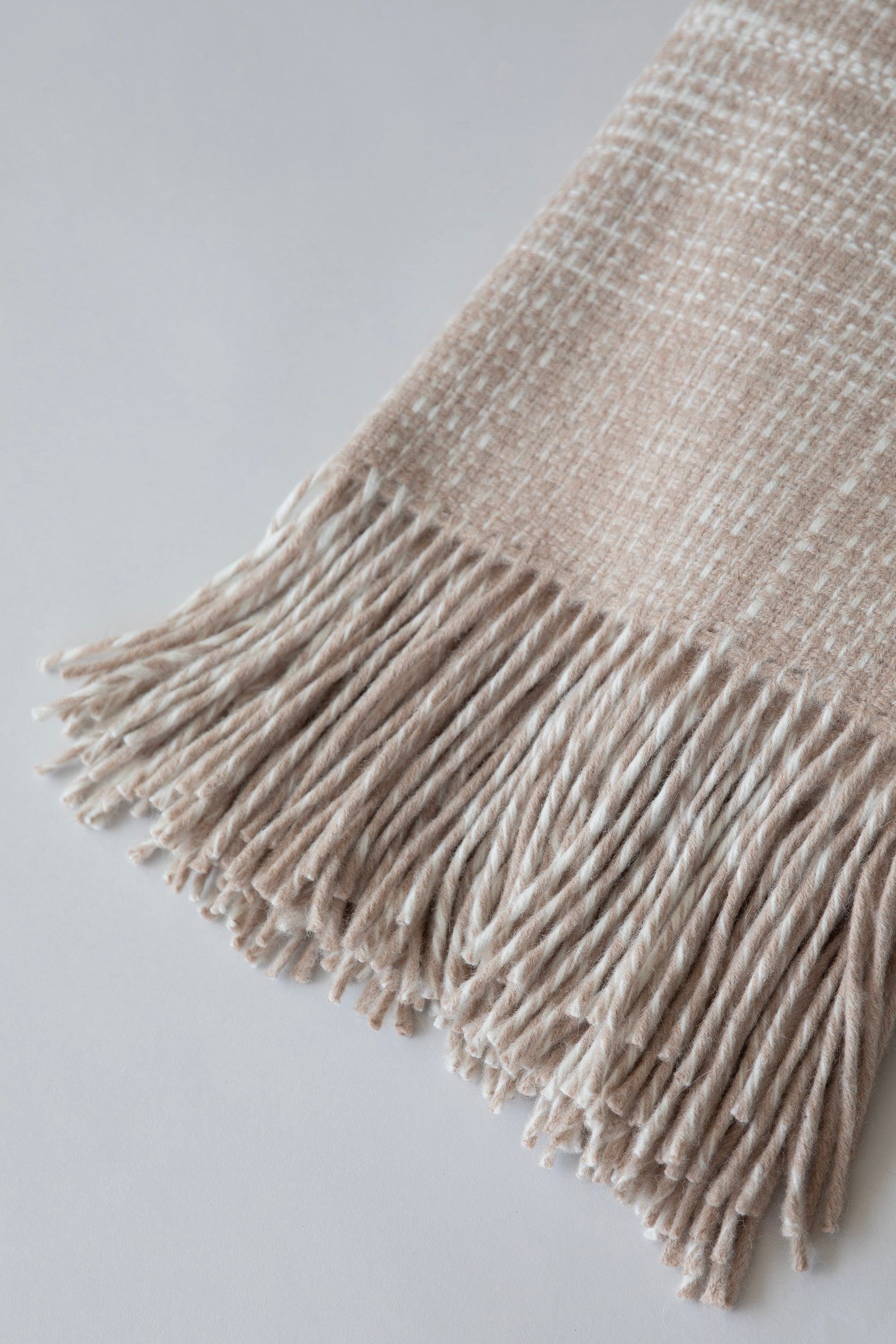 RUSTIC PLAID THROW - TAUPE