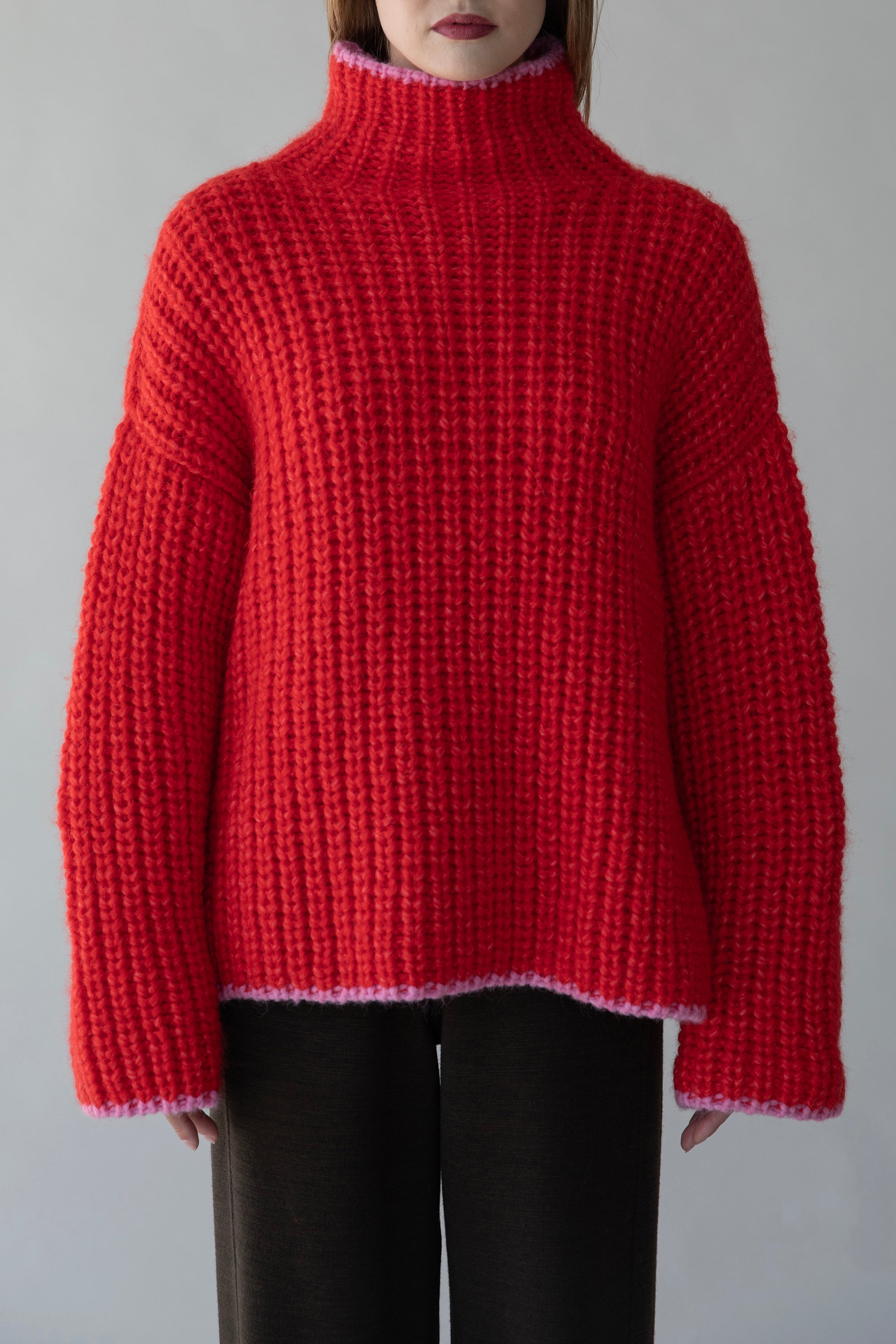SYLVIE HANDKNIT PULLOVER - SCARLETT