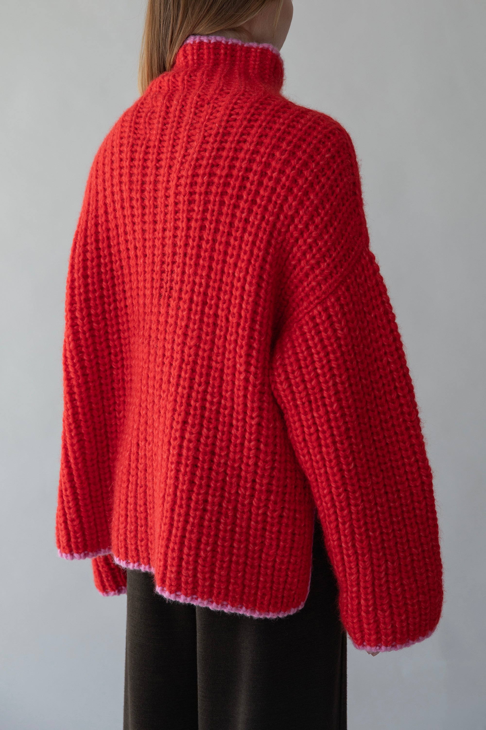 SYLVIE HANDKNIT PULLOVER - SCARLETT