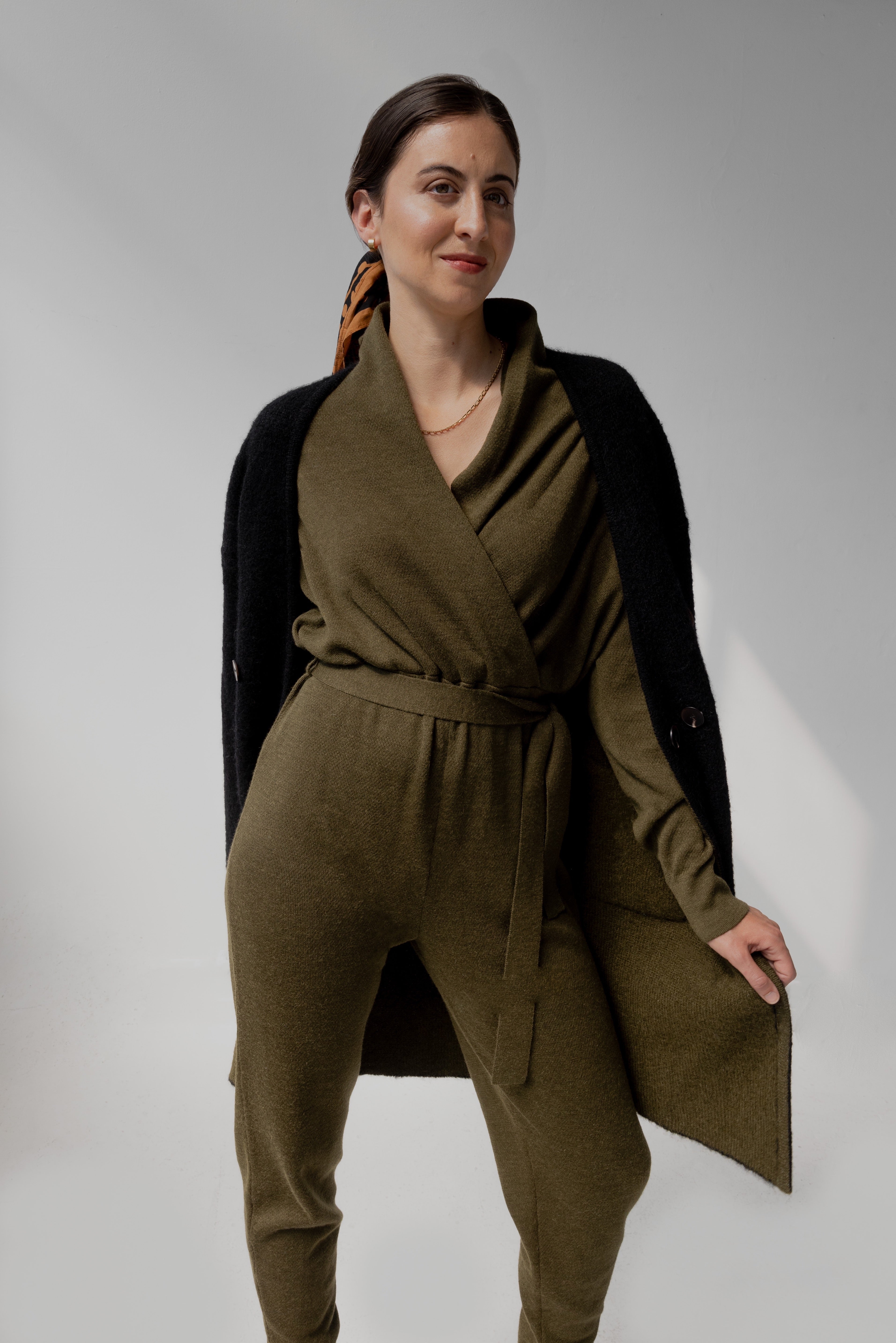 WRAP NECK JUMPSUIT - HUNTER