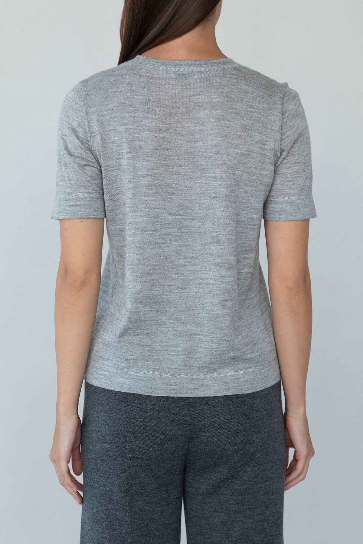 CREW NECK SWEATER TEE - FOG GREY HEATHER