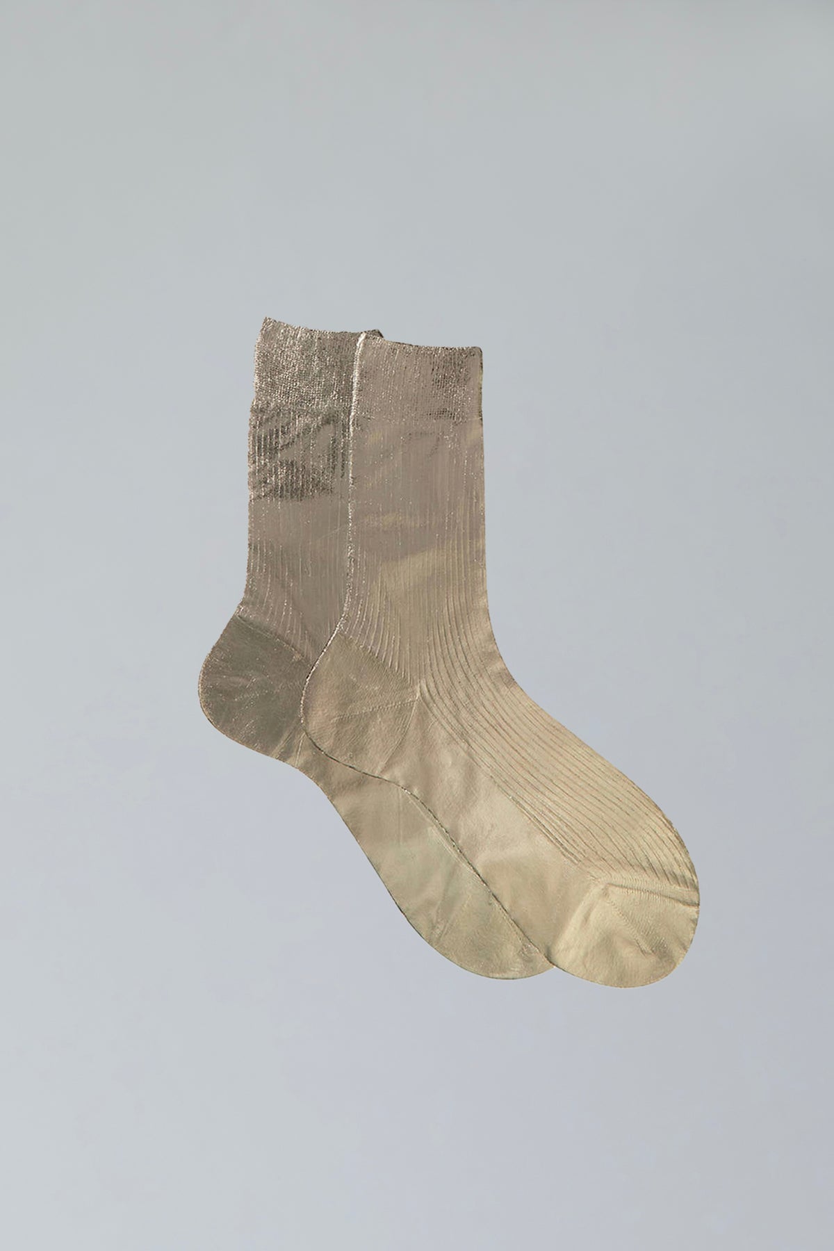 Maria La Rosa Lumine Ribbed Silk Socks – Golden