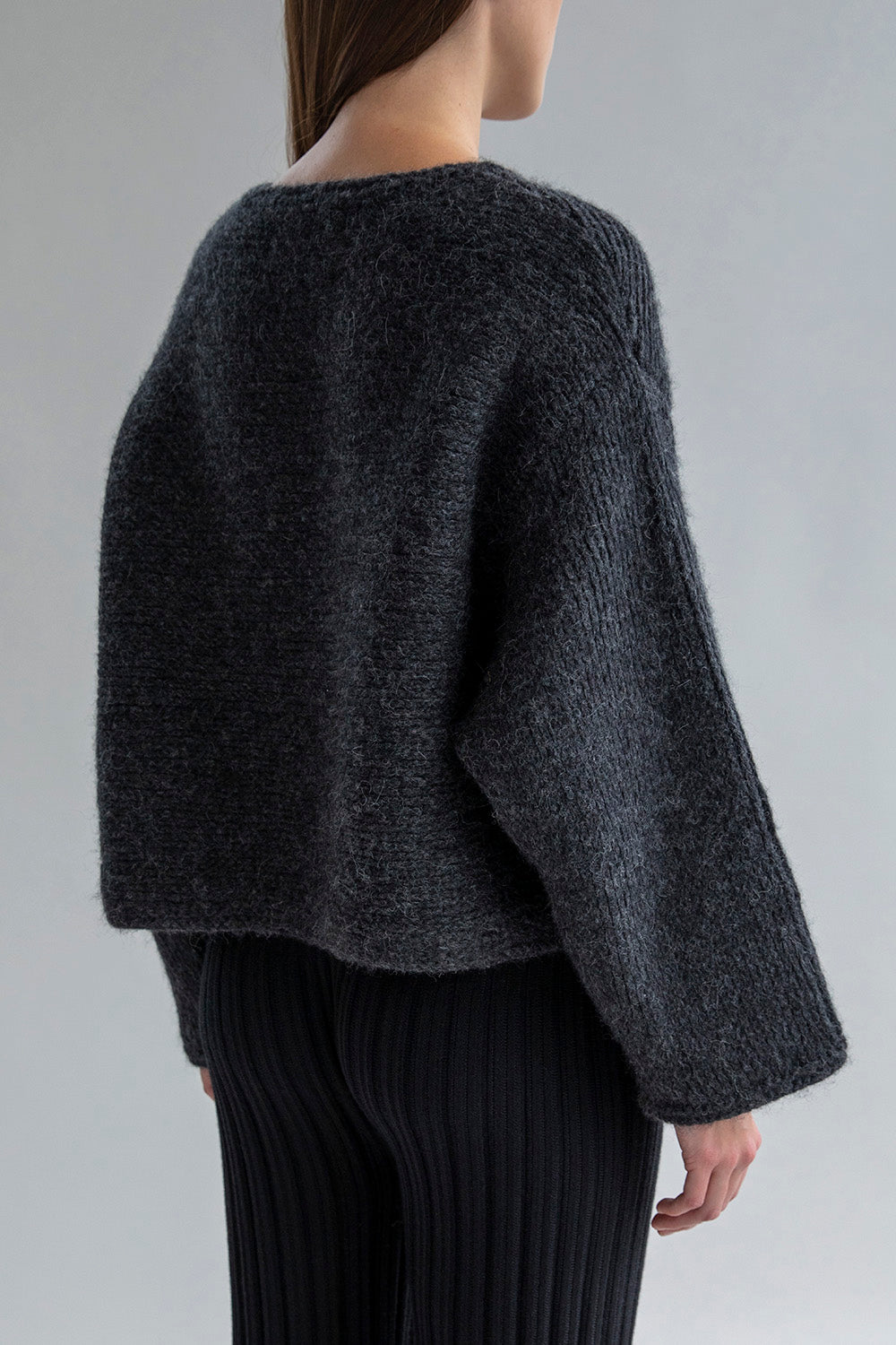 MOMO HANDKNIT CARDIGAN - CHARCOAL