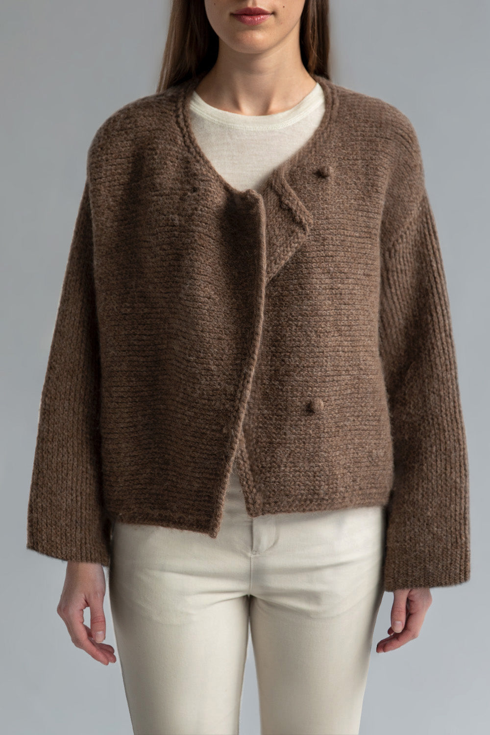 MOMO HANDKNIT CARDIGAN- SADDLE