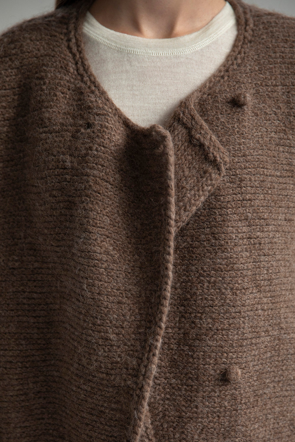 MOMO HANDKNIT CARDIGAN- SADDLE